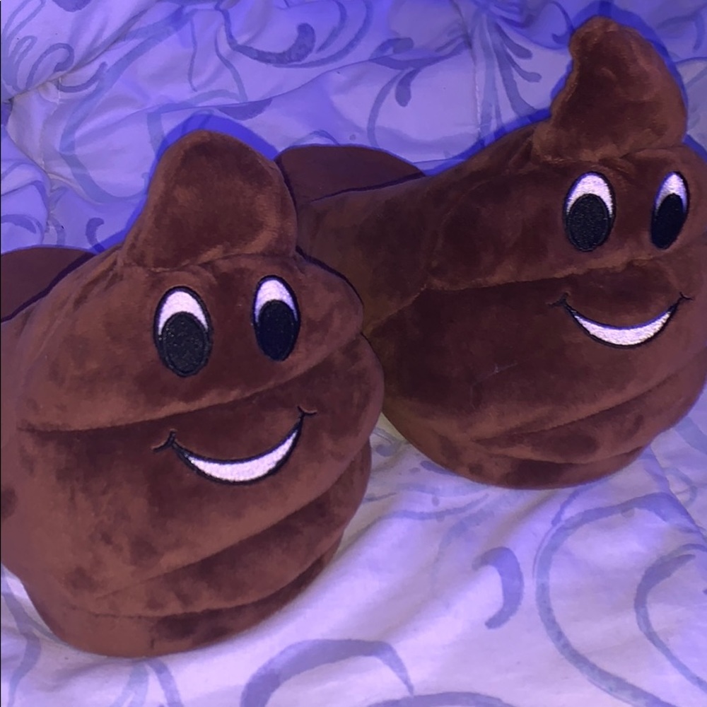 Poop emoji slippers